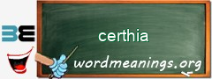 WordMeaning blackboard for certhia